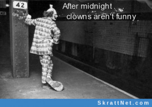 Efter midnatt är clowner inte roliga