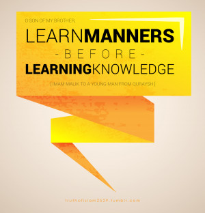 son of my brother learn manners before learning knowledge