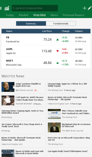 MSN Money- Stock Quotes & News- screenshot