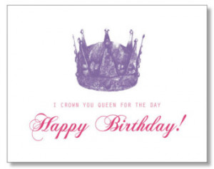 ... BIRTHDAY card. Hand-drawn, Eco & Handmade. Queen for the day. Birthday