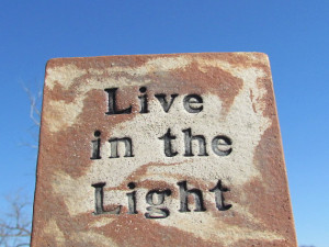 Inspirational quote art ~ Live in the Light ~ Rustic home decor ...