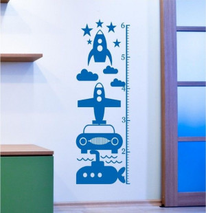 Rocket Ship Growth Chart Vinyl Decor Wall Lettering Words Quotes ...