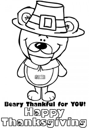 Coloring Fun: Thanksgiving Bear