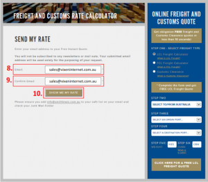 Steps 8 to 10: How to Use our LCL Freight Calculator