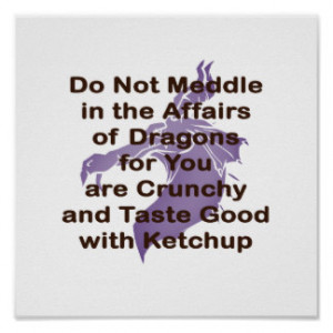 Not Meddle brown Purple dragon Poster