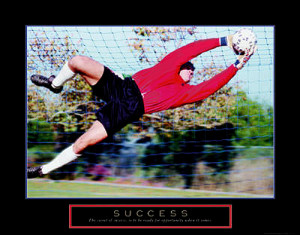 Motivational Soccer Poster (Goalkeeper Diving Save) - Inspirational ...