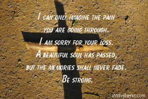 can only imagine the pain you are going through.