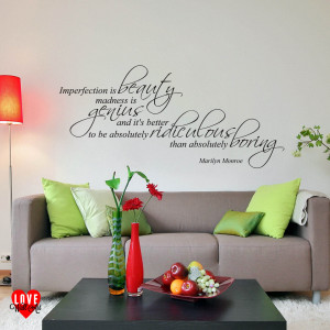 Home / Quotes / Marilyn Monroe wall art sticker quote Imperfection is ...