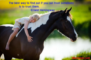 Trust and Believe: Child Sits On A Horse In Trust