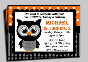 Owl Invitation Printable - Halloween Party, Halloween Birthday ...