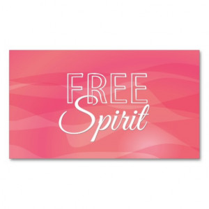Pink Free Spirit Inspirational Quote Business Cards