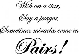 Wish on a star...Twins Wall Quotes Sayings Words Removable Nursery ...