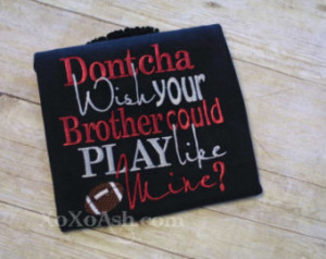 ... mine- Embroidered Football Shirt or Bodysuit- Football Sister Shirt
