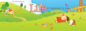 Life is Happiness and Love Facebook Cover Layout
