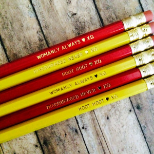 ... > Products > Chi Omega Cardinal & Straw Quote Pencils with Gold Text