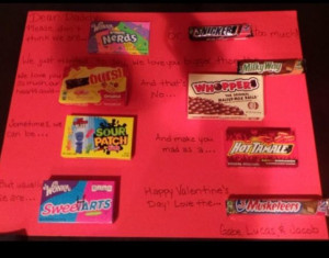 Candy bar Valentine's Day Card: Dear Dad, please don't think we are ...