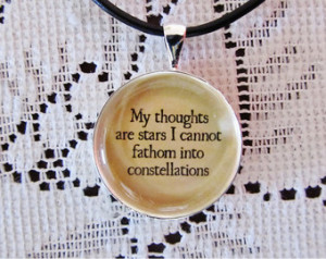 TFIOS Thoughts Quote Silver Pendant Necklace ...