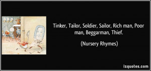 Tinker, Tailor, Soldier, Sailor, Rich man, Poor man, Beggarman, Thief ...