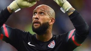 PHOTO: Goalkeeper Tim Howard of the United States looks on during the ...