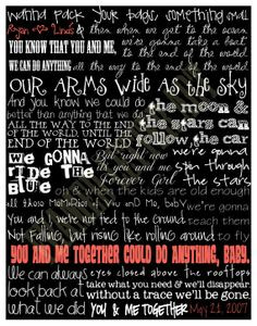Custom Dave Matthews Band You and Me Lyrics 16 x 20 Print - perfect ...