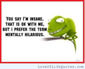 You say I’m insane