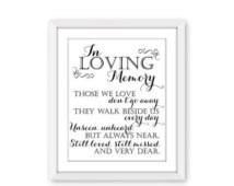 Popular items for wedding memory sign
