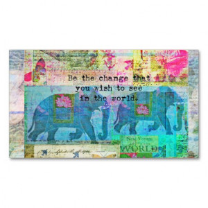 Inspirational Gandhi Change quote Double-Sided Standard Business Cards ...