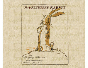 Digital download image Velveteen rabbit book cover Sepia transfer to ...