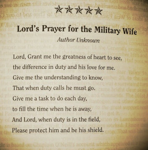 Military Wife Prayer, Airforce Wife, Military Wives, Army Wives Quotes ...