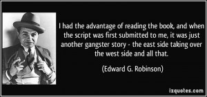 had the advantage of reading the book, and when the script was first ...