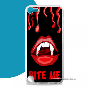Vampire Lips Teeh Fangs Bite Me Phrase Quote Art iPod Touch 5 Case