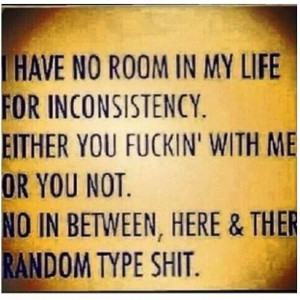 No room in my life for -