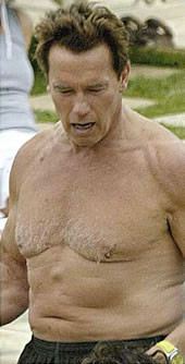 Flabby Arnold Schwarzenegger