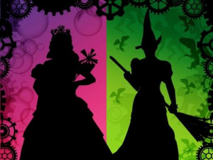 Silhouette of Glinda and Elphaba