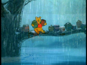 Pooh, it's raining!