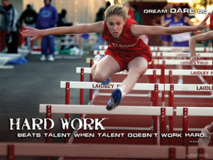 Hurdles Track and Field Hard Work Motivational Inspirational Poster ...