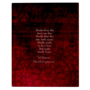 William Shakespeare Famous Love Quote Display Plaques