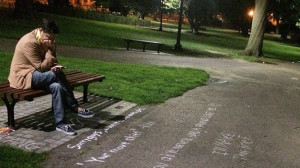 fan's Instagram image shows tributes left at the Good Will Hunting ...