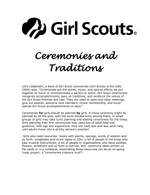 Ceremonies and Traditions - Girl Scouts Norcross Home by qingyunliuliu