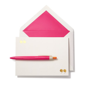Kate Spade Pen and Notecard Set - Pink Quotes