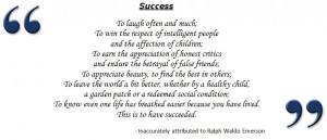 Ralph Waldo Emerson Quotes Success