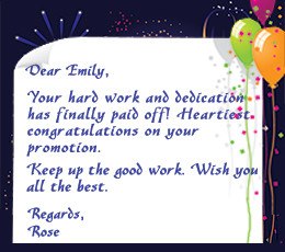 Sample Letter of Congratulations