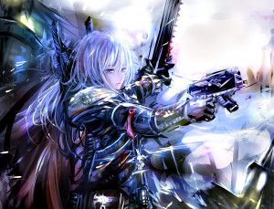 guns Warhammer 40k blonde girl Sister of Battle girl anime weapons ...