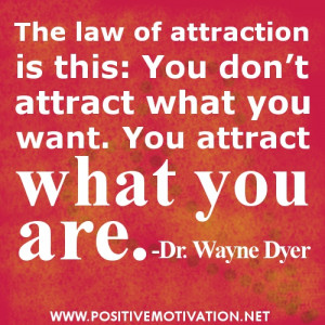 The law of attraction is this: You don’t attract what you want. You ...