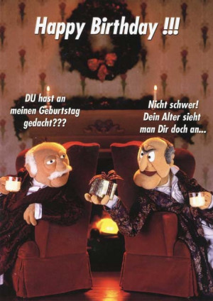Postkarte Muppet Show - Waldorf und Statler - Happy Birthday!