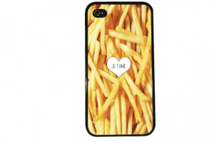 French Fry iPhone Case / Je t'aime Quote iPhone 4 Case Food iPhone 5 ...