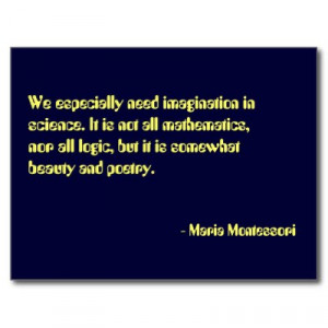 One in a series of Maria Montessori quotation postcards.
