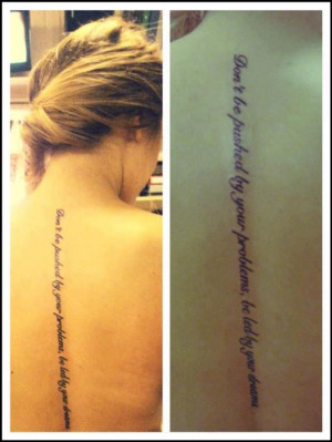 Spine Lettering Tattoo For Girls