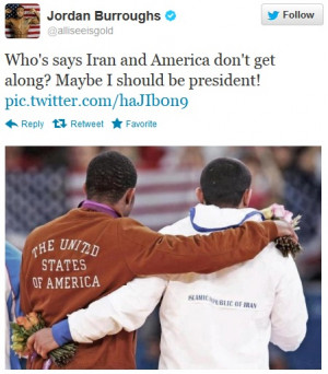 ... Jordan Burroughs and Saeed Sadegh Goudarizi, after the American