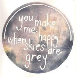 You make me happy when skies are grey.